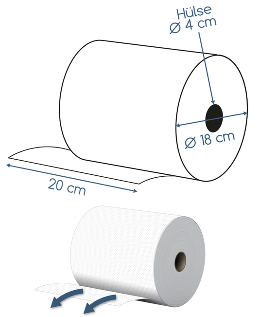 PapierHandtuchRollen - HP Zellstoff - 2lg. - 130m - 6Rl.