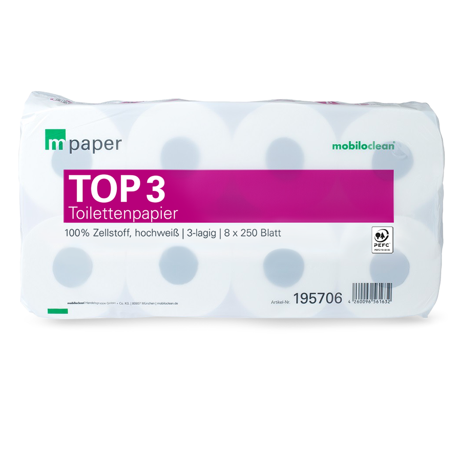 Toilettenpapier - MPAPER TOP³ - 3lg. 250Bl. - 72Rl.